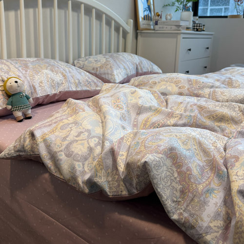 ins美式少女心四件套全棉1.5m1.8米纯棉宿舍被套床单床笠床上用品