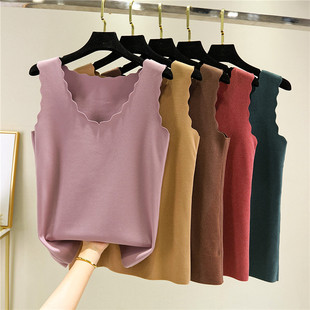 德绒无痕背心女士秋冬新款阳离子打底衫加绒发热内搭加厚保暖吊带