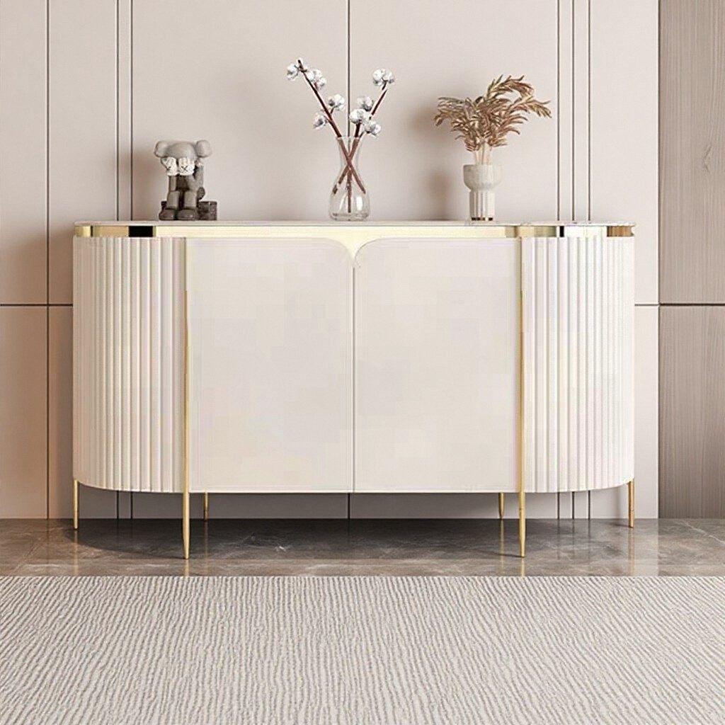 意式玄关柜烤漆简约现代鞋柜客厅餐边柜轻奢岩板装饰柜隔断储物柜