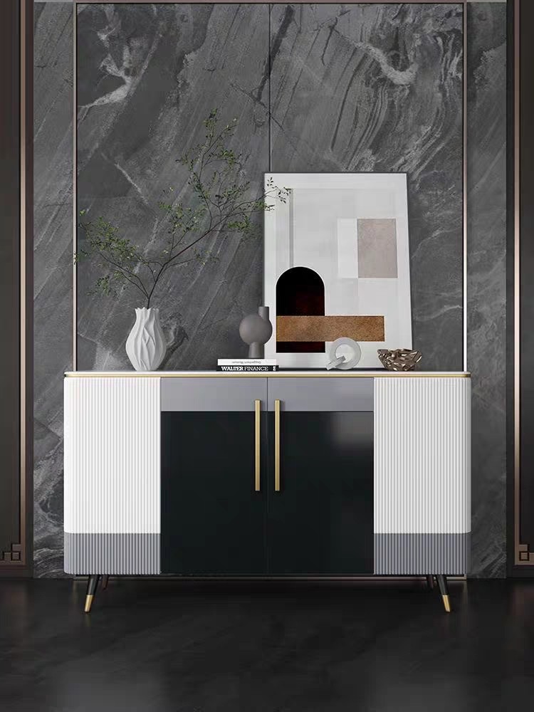 轻奢鞋柜玄关柜餐边柜烤漆面入户门厅储物柜岩板现代简约装饰柜