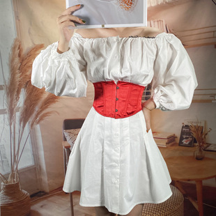 3316短款 束腰带 16cm3扣缎面色丁腰封鱼骨绑带腰封洛丽塔基础款