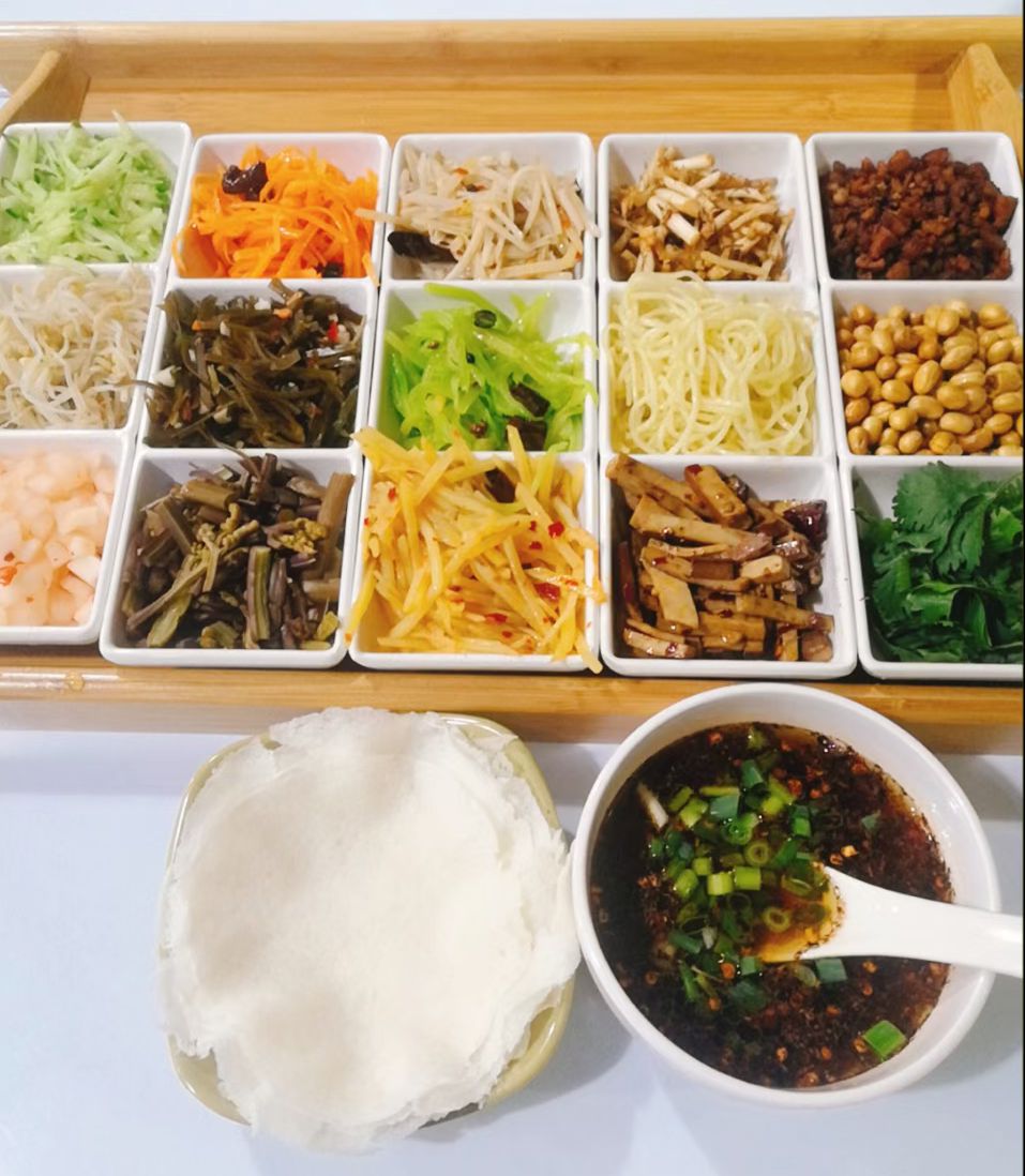 贵州特产贵阳丝娃娃素春卷裹卷面皮套餐含配菜小吃送汤买两份包邮