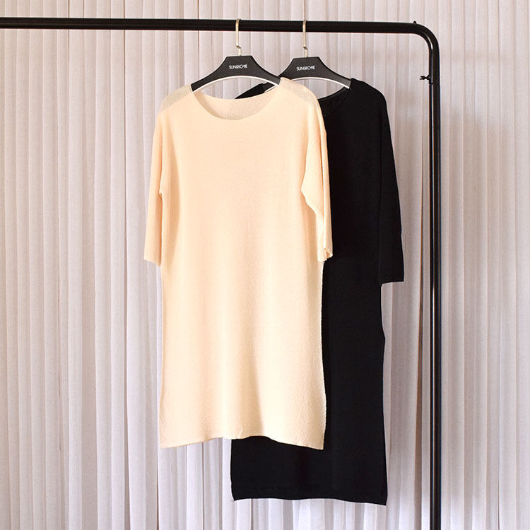 BU59嘟嘟猫外贸针织2018春夏连衣裙五分袖中长裙显瘦大码包臀裙