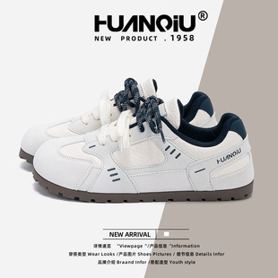 环球平底德训鞋女款2026春季新款爆款百搭小众学生轻便运动小白鞋