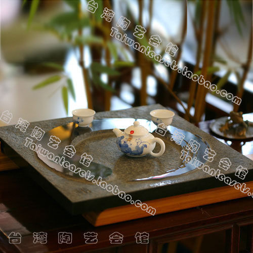 台湾衡连乌金石茶盘圆融茶海茶船送礼精品天然原石材雕刻茶具特价