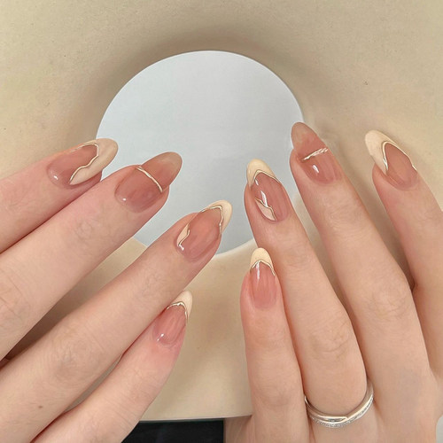 萤火虫美甲手指甲简约线条显白