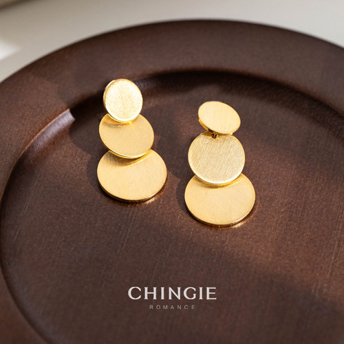 金银哑光拉丝原片流苏耳夹