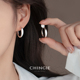 素圈耳环简约气质冷淡风耳圈日常通勤时尚 百搭金属圆圈蚊香盘耳夹