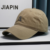 时尚 简约字母刺绣软顶棒球帽子男女ins潮流百搭大头围运动鸭舌帽