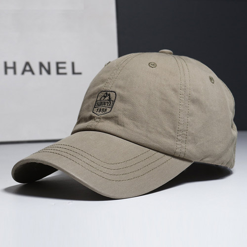 简约字母刺绣复古鸭舌帽子男女百搭款高品质纯棉透气鸭舌帽男潮牌