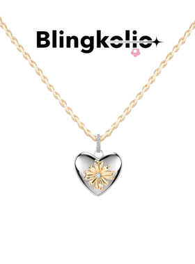 Blingkolio爱心雏菊绳编项链