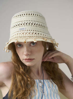 【胡可推荐】Blingkolio不另可2025春夏新款手工针织渔夫帽度假风