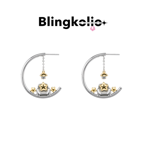 Blingkolio不另可铜镀钯白金小沙发吊灯沙发小众耳饰耳环耳圈