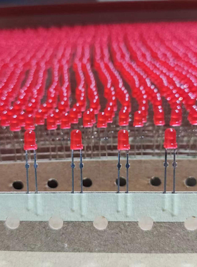 F3红发红带卡位编带3MM红卡点直编高亮红灯红色红光AI插件led灯珠