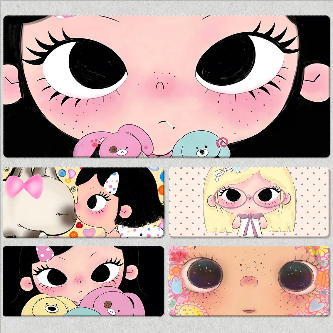 卡通可爱小玉鼠标垫大号加厚定制笔记本键盘垫游戏办公电脑耐脏女图片