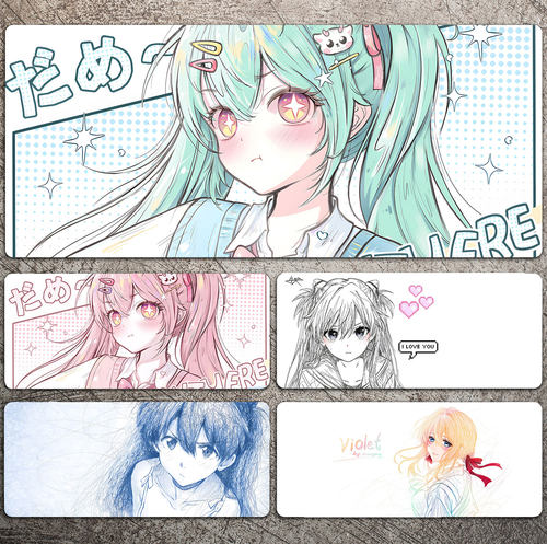 白泽知恩二次元动漫鼠标垫CSGO电竞游戏键盘电脑笔记本办公书桌垫