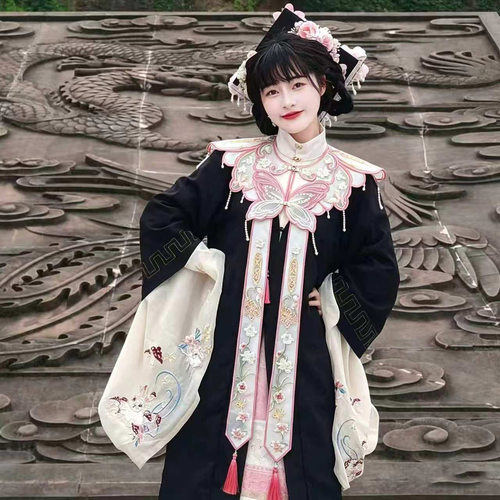 云肩毕业硕士学士服明制领花新中式旗袍马面裙汉服配饰大学生披肩