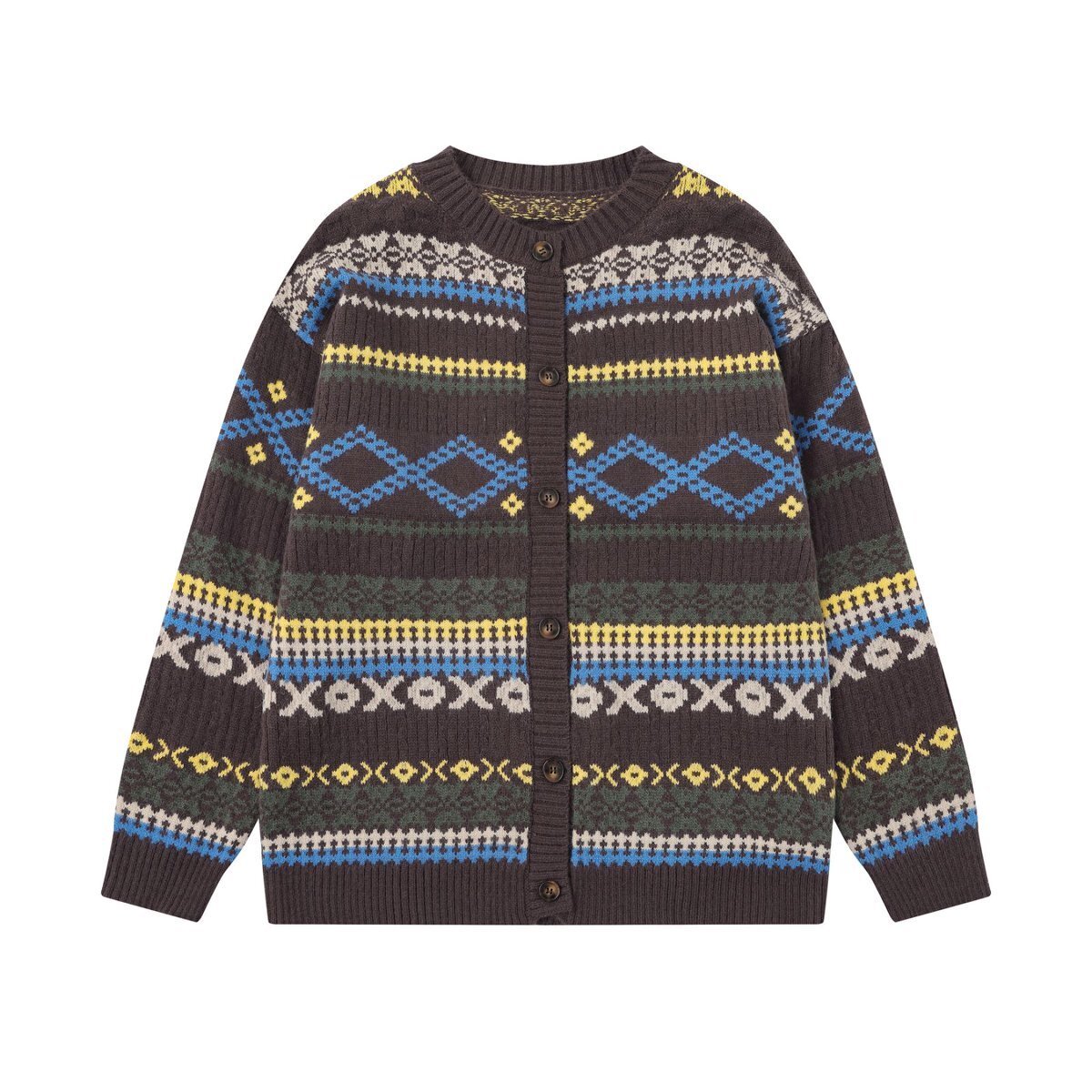 复古北欧民族风费尔岛毛衣男女