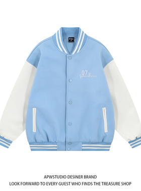 珍珠数字棒球服外套男女2025年秋季新款超火宽松美式chic小众夹克