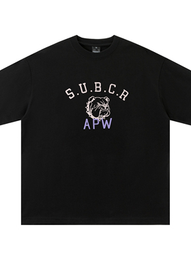 美式复古潮牌重磅男士印花t恤短袖纯棉宽松情侣装体恤2026夏女潮