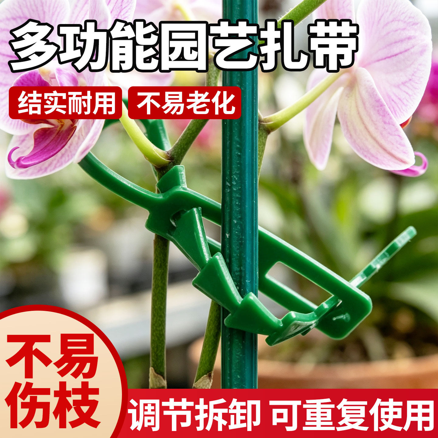 园艺鱼骨扎带月季爬藤植物固定神器塑料扎线捆绑花绳葡萄支架扎条