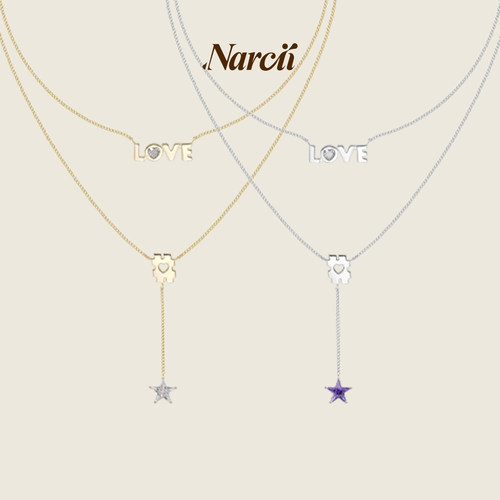 NARCII惟爱之星叠戴项链女原创设计ins简约毛衣链锁骨链生日礼物