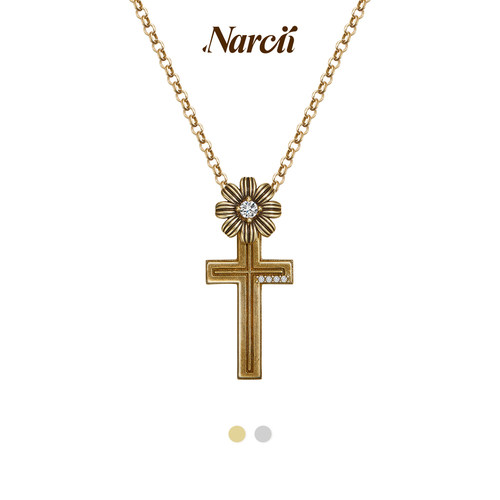 NARCII 「胶囊系列」非洲菊十字架项链夏日复古吊坠欧美项链新品