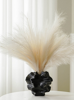 欧式素烧白色陶瓷花瓶磨砂质感水培干花插家居装饰摆件礼品工艺品