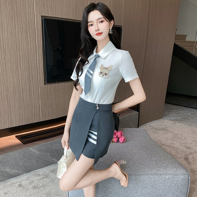 新款美容师工作服养生馆足浴店足疗洗浴足道工衣空姐制服套装