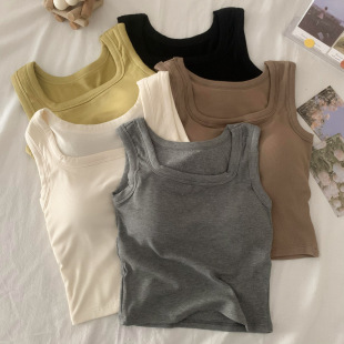 免穿文胸带胸垫背心女内搭小吊带打底衫 收副乳辣妹可外穿休闲上衣