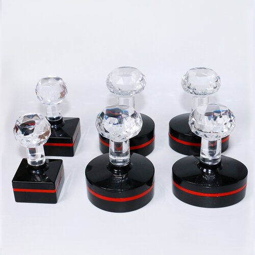 th天华印章带卡圈封边型光敏印章配4mm厚垫水晶手柄印章材料