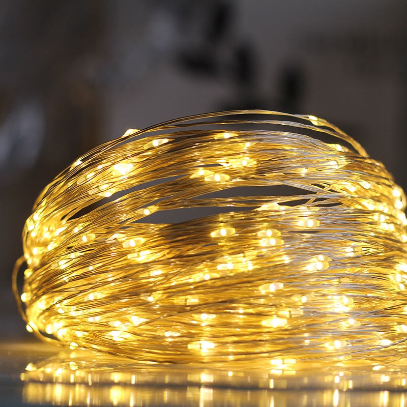 厂家直销200灯500灯星星灯节日装饰满天星户外防水电源铜线灯串