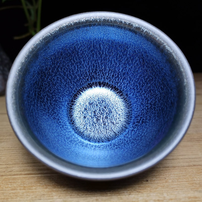 蓝麒麟茶杯建阳水吉茶盏原矿铁胎茶杯茶具陶瓷礼品套装主人杯单杯