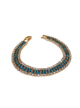 复古风镶满钻几何卡扣手链法式时尚小众气质个性感手饰女