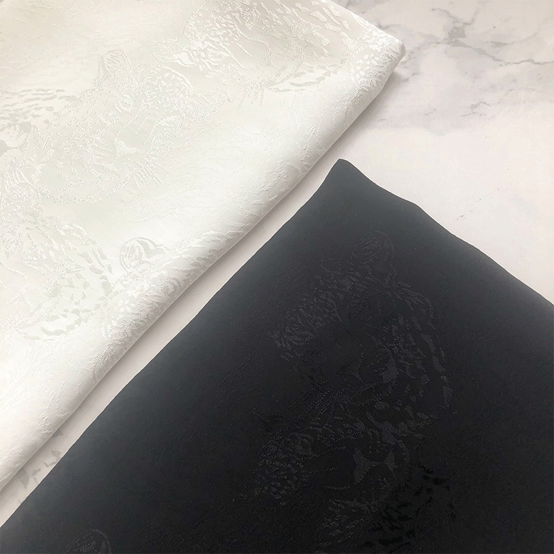 人丝人棉汉服布料古风虎头纹提花面料上袄褙子旗袍连衣裙服装布料