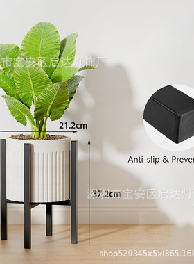 热款客厅室内式阳台铁艺花架简约植物架子十字伸缩花盆架