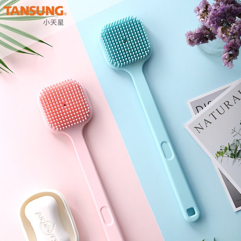 现货沐浴刷 硅胶长柄洗澡刷 搓背搓澡按摩刷 不求人洗身刷