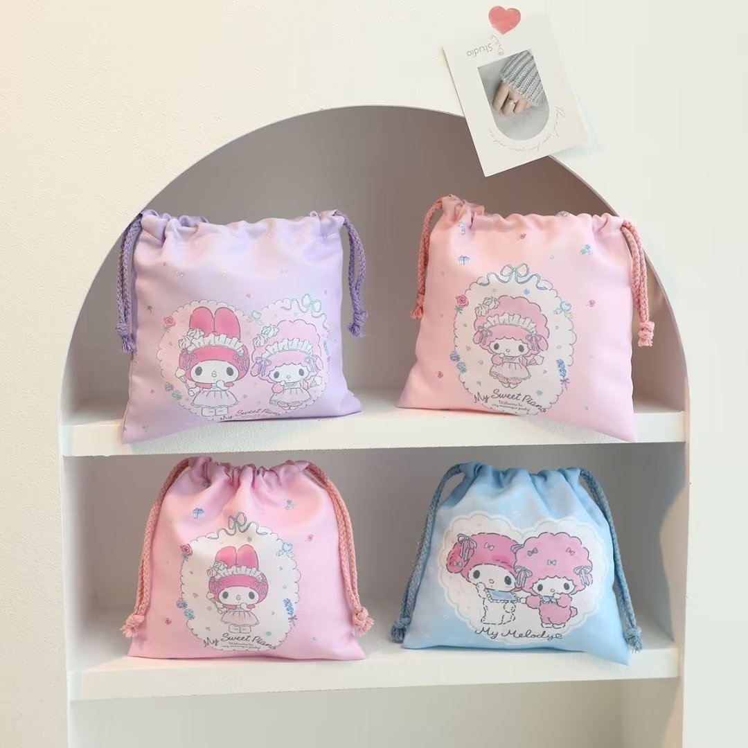 卡通抽绳束口袋手提帆布袋加厚礼品袋便携收纳袋整理储物袋小布袋