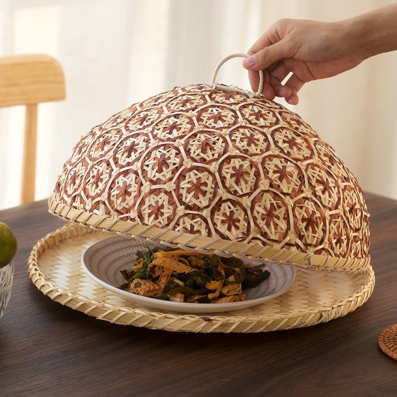 手工竹编餐桌盖菜罩家用饭桌食物罩子剩饭剩菜神器伞罩防尘罩,厨房/烹饪用具,炉罩,淘宝优惠券,粉丝福利购,淘宝优惠卷