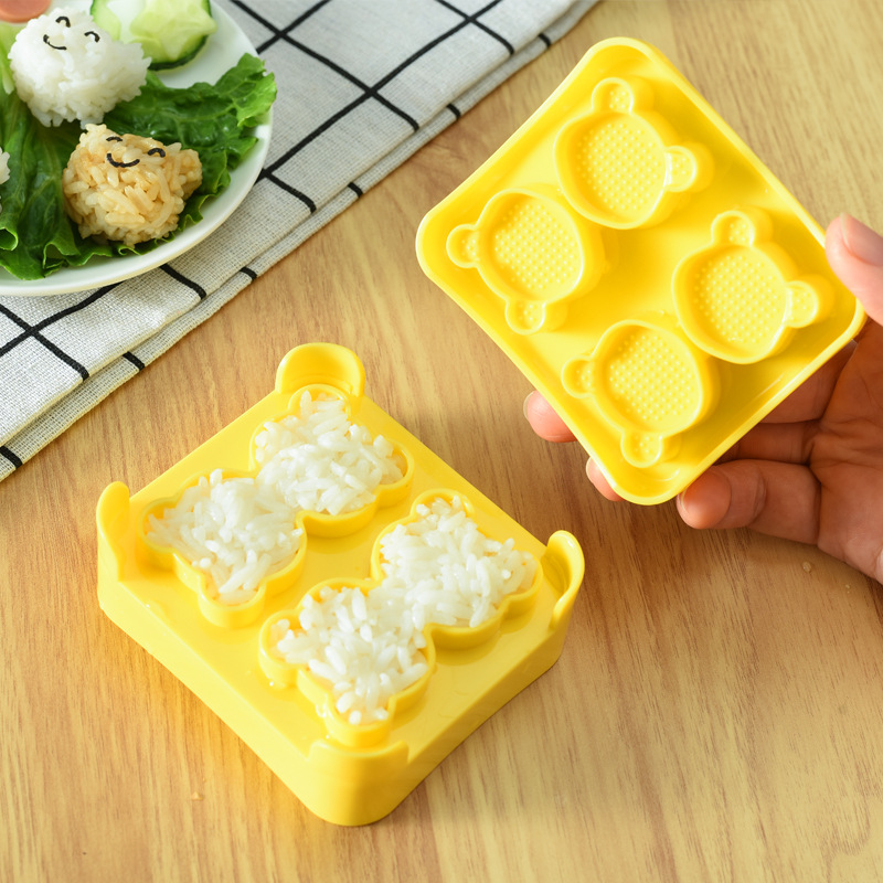 卡通迷你小熊饭团模具儿童米饭创意造型寿司海苔表情压花便当