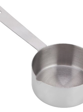 直柄不锈钢量杯量具厨房烘焙量勺量杯双边尖嘴银灰色水瓢锅具