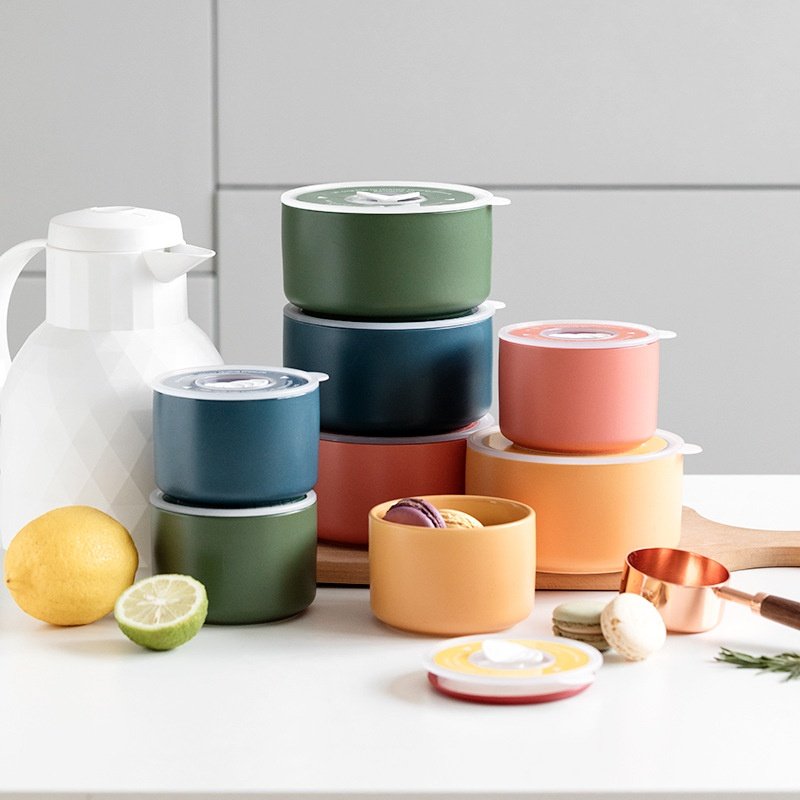 可微波炉加热饭盒上班族北欧便携便当盒家用冰箱陶瓷密封碗保鲜盒,餐饮具,保鲜盒,淘宝优惠券,粉丝福利购,淘宝优惠卷