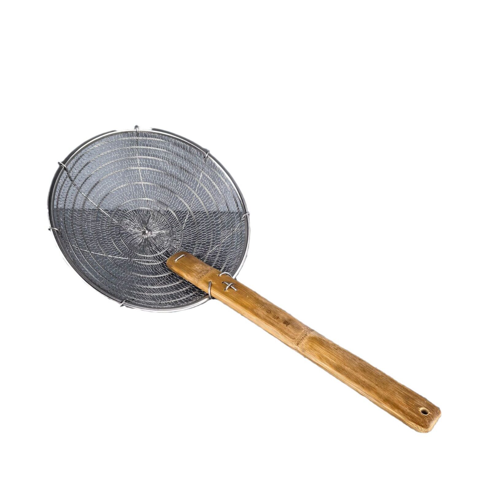 304 201不锈钢厨房编织捞厘面条炸厘油隔漏木柄线厘炸厘商用笊篱