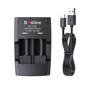 Soshine CR123/CR2铁锂电池充电器 16340 14250 3.2V充电器USB