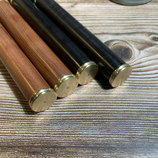 现货黑檀木香筒酸枝木螺口香筒镶嵌黄铜带香插短款 线香管实木香盒