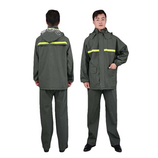 针织布套装雨衣雨裤套装摩托车成人针织电动车反光分体雨衣套装