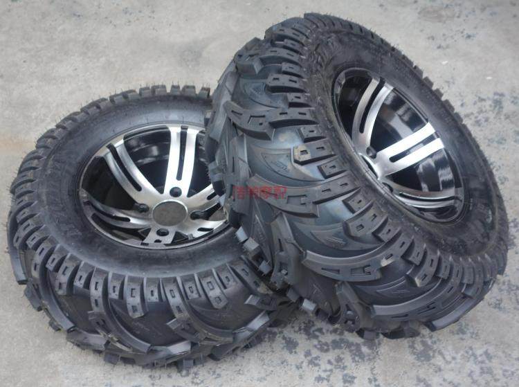 改装四轮摩托车卡丁车沙滩车26X11-14寸轮子 14寸铝轮毂真空轮胎