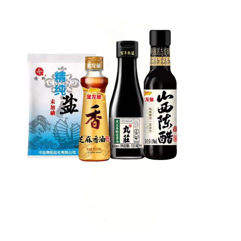 金龙鱼油盐酱醋组合400ml+400g旅行小规格锁鲜装大品牌
