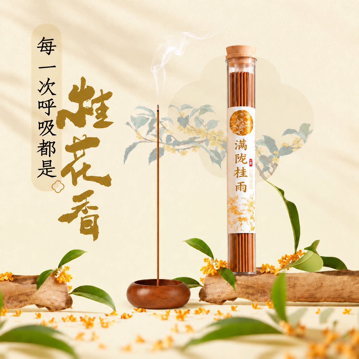 普陀山桂花线香安神助睡眠熏香