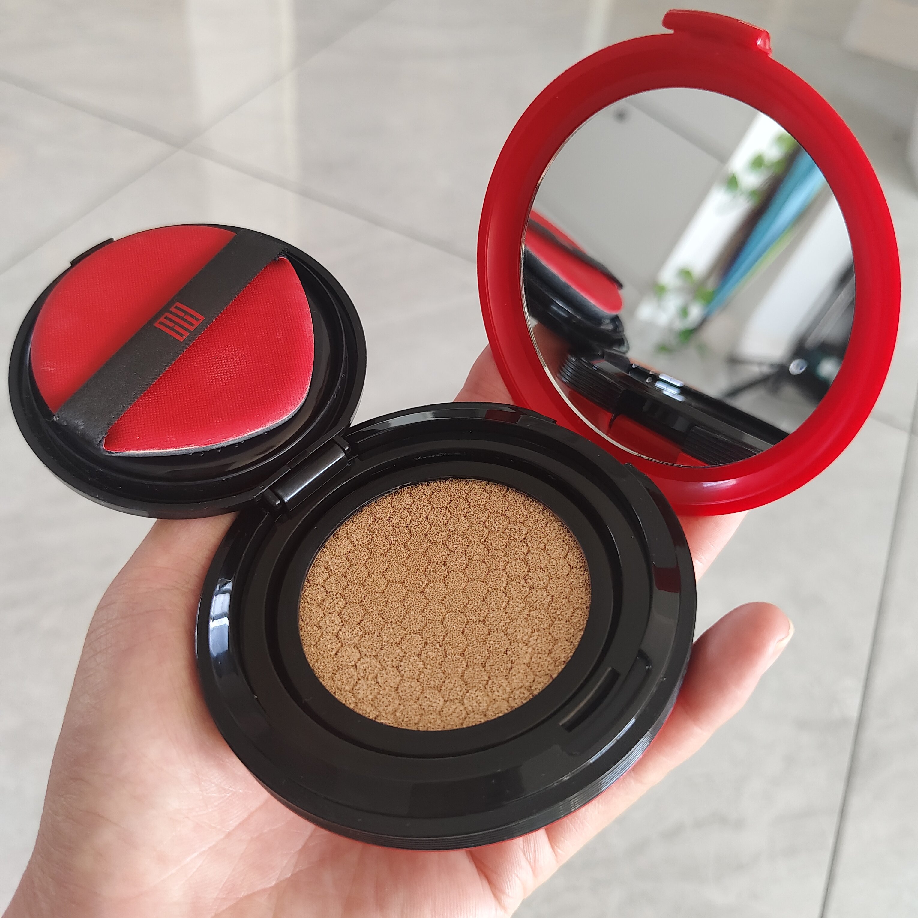 韩后水润好运精华气垫霜持久亮肤